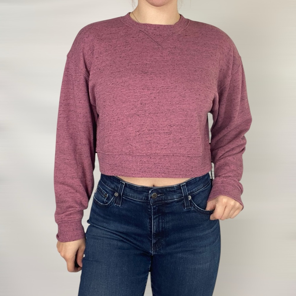 WILFRED FREE Crop Sweatshirt Pullover Relaxed Purple Size‎ Medium